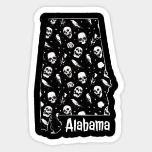 Alabama Halloween Skull Pattern Sticker